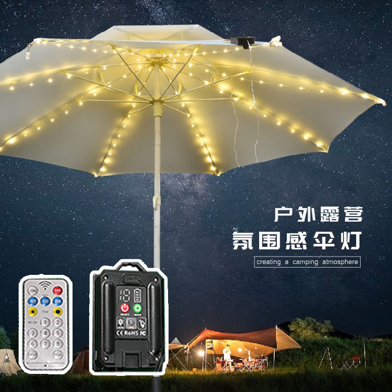 Nueva Lámpara Solar para Tienda de Campaña, Luz LED para Playa, Camping y Aventuras, 104 LED, Tipo Sombrilla Romana, Iluminación Decorativa
