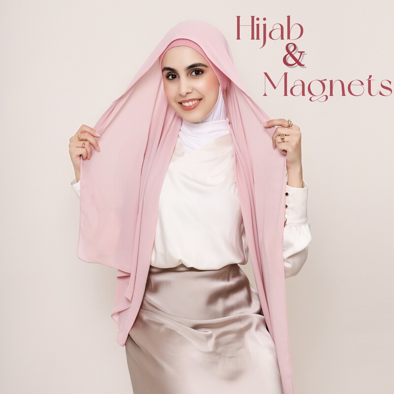 High-Quality Versatile Solid Color Drapey Thick Chiffon Scarf with Built-In Magnetic Clasp, Turban-Style, Right-Angle Edge, Soft Scarf