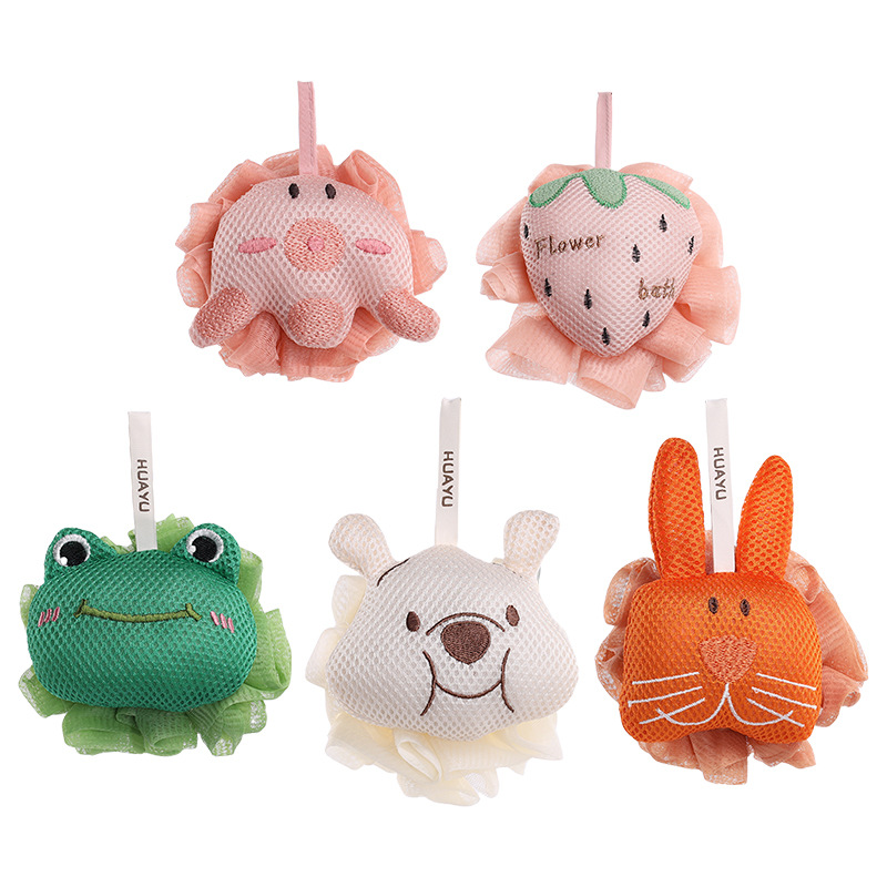 Children's Bath Flower Bath Towel, Large Size, High-End, Non-Shedding, Soft Cartoon Bath Ball, Foaming Back Scrubber, Bath Ball