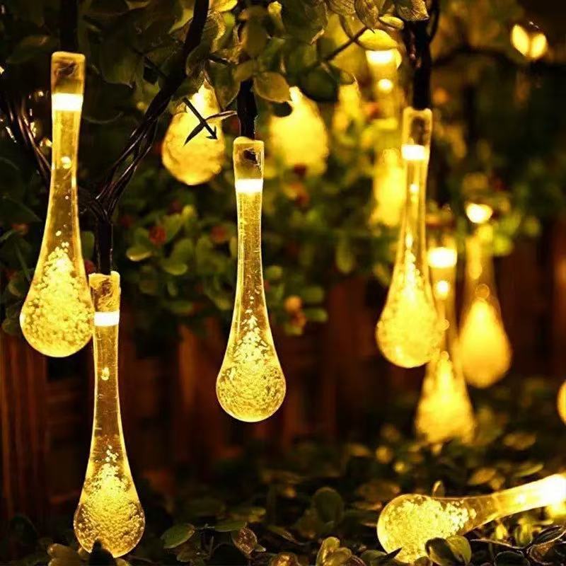 Transfronterizos LED cadena de luz ambiente de patio luz de Navidad lámpara de decoración al aire libre lámpara solar impermeable colgar árbol lámpara de color