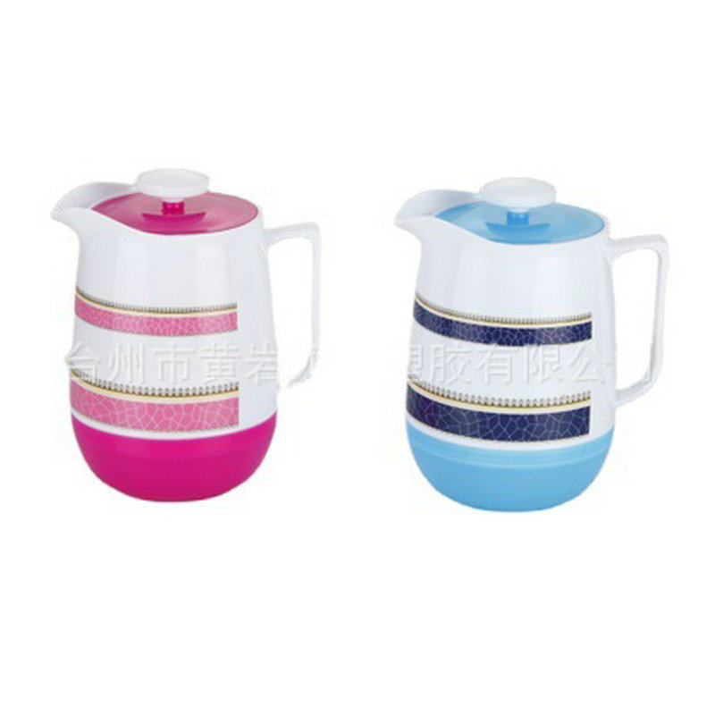 工厂供应各种各色印花图案的塑料pp水壶套装