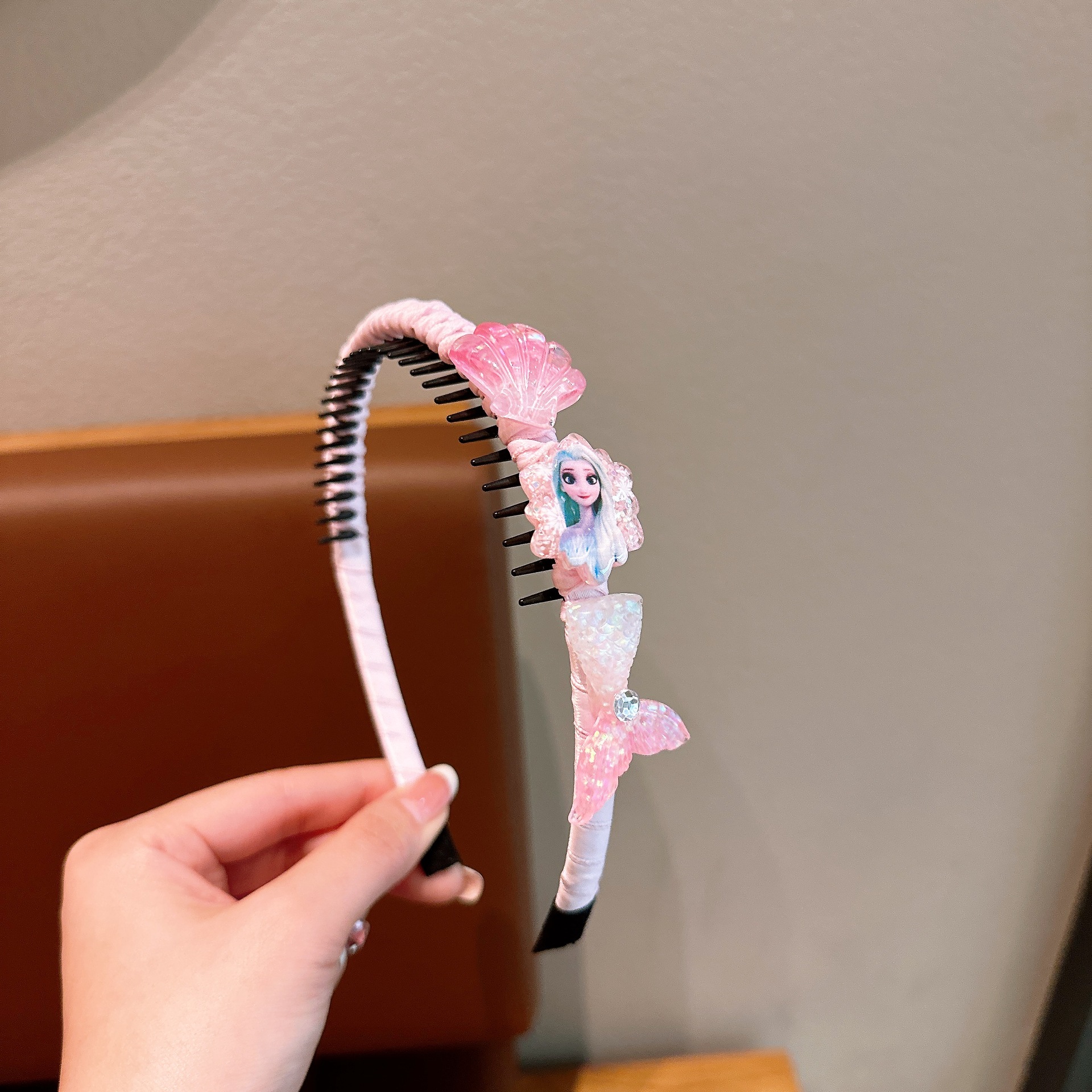 Niños Aisha princesa banda de cabello de niña hielo y nieve con dientes antideslizante banda de cabello acrílico coreano clip de cabello