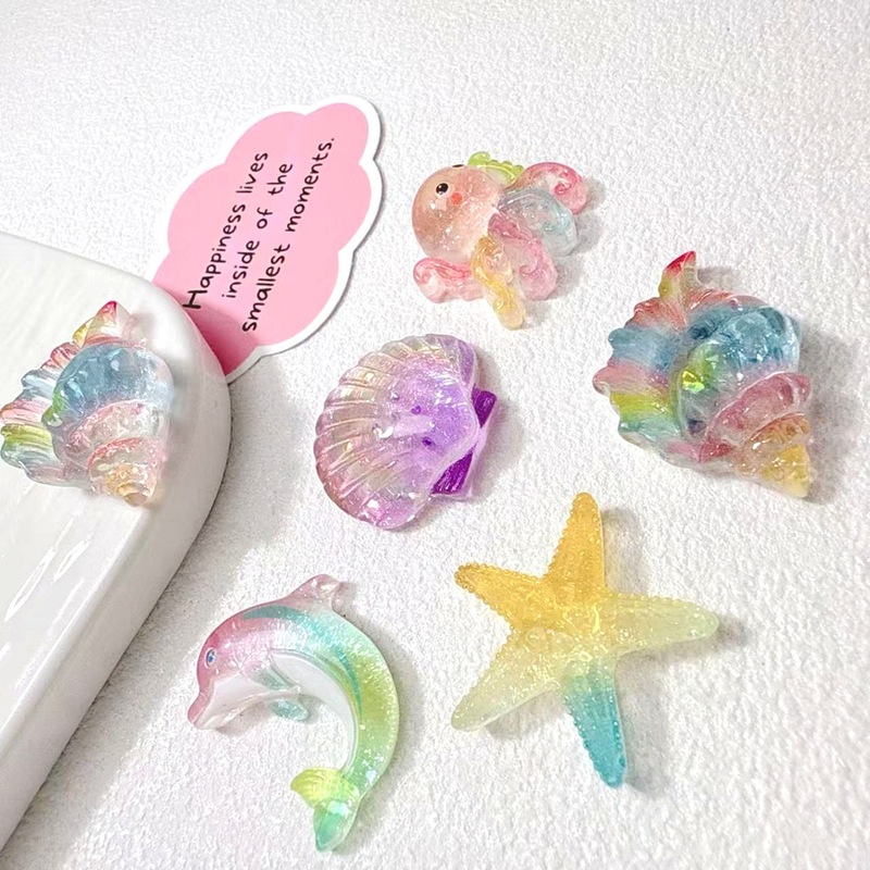 树脂透色五角星奶油手机壳海豚星星diy发饰皮绳饰品材料配件配饰|undefined