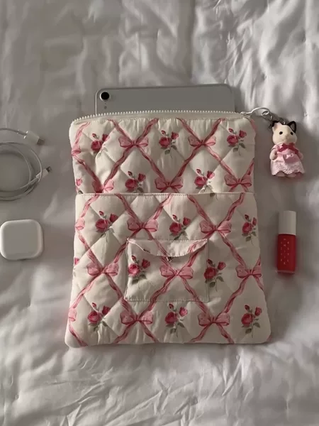 Korean New Ins Small Fresh Floral Laptop Bag 11/13/ 15inch Tablet Storage Women's Bag