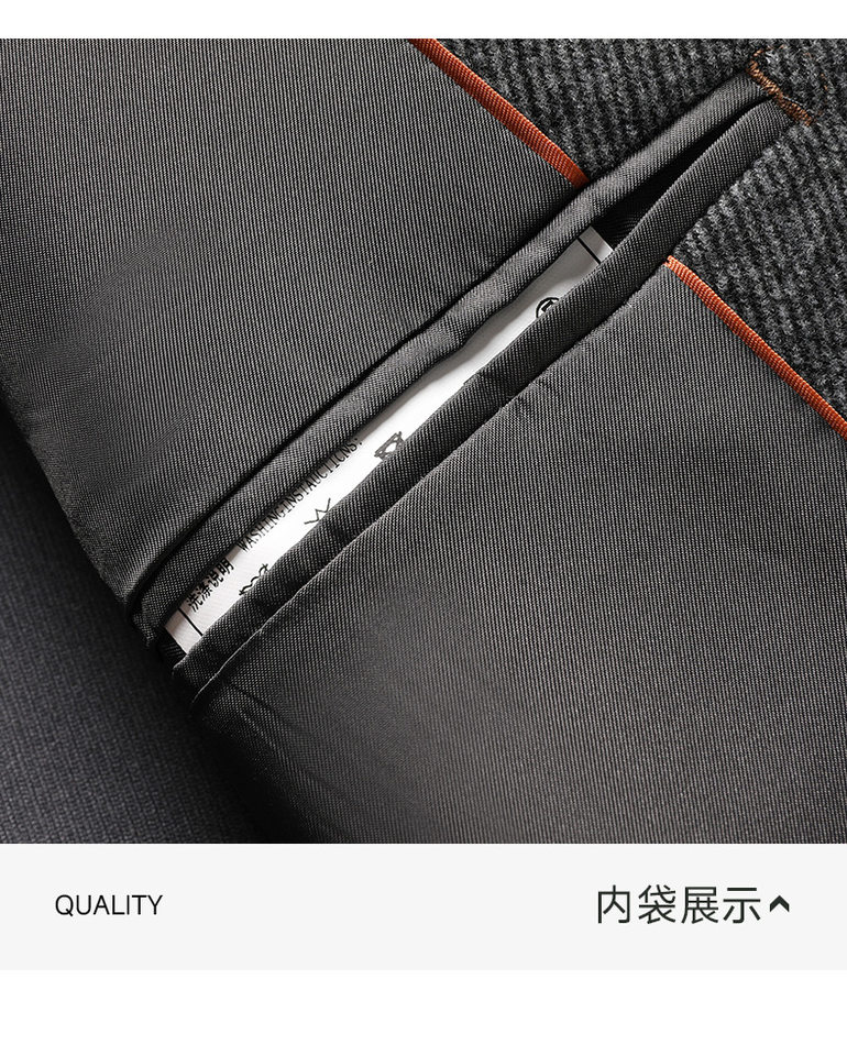 Áo vest nam công sở dáng ôm, pha len lông cừu, dày dặn, chống nhăn, cổ bẻ phẳng — màu xám chi tiết 27