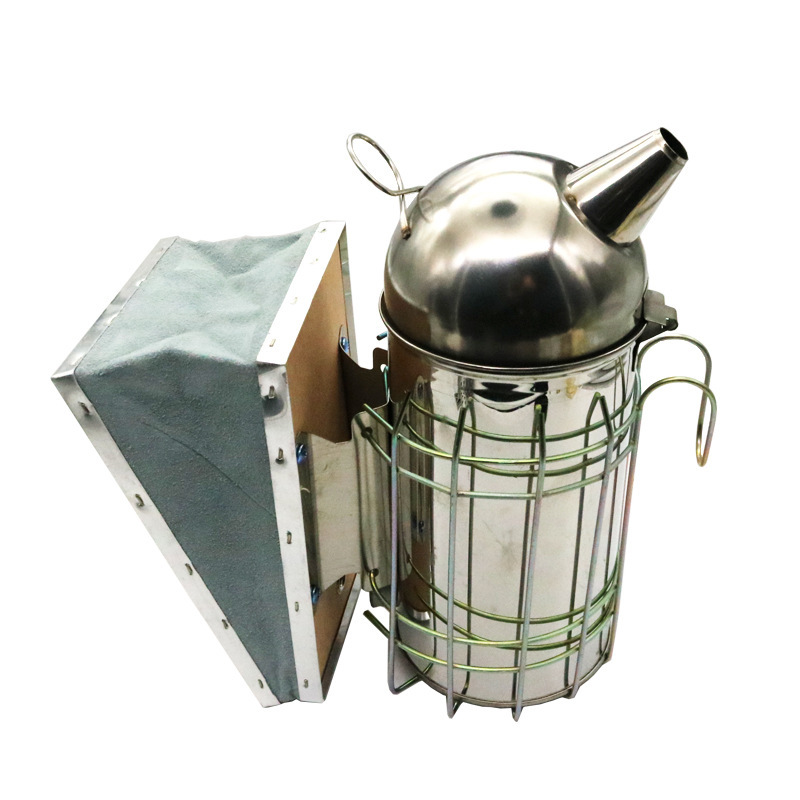 Beekeeping smoke sprayer round head stainless steel cowhide smoke sprayer smoke pot smoke bee smoke bomb smoke sprayer for bee repellent