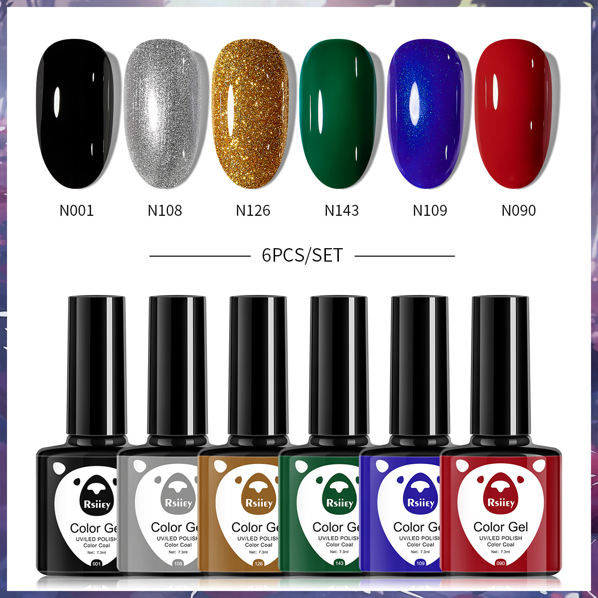 6-color nail polish glue suit popular color painted glossy cat eye UV phototherapy glue for nail salon