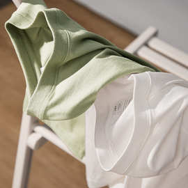 230g纯棉休闲白色打底衫男宽松春夏季潮牌男装圆领短袖t恤女衣服