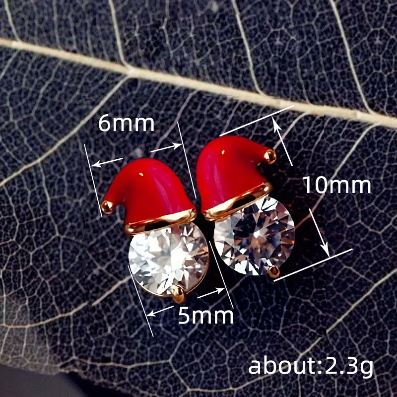 nouvelles boucles d'oreilles de Noël pour l'automne et l'hiver Boucles d'oreilles simples de Noël Boucles d'oreilles chapeau de Noël de style mignon_voghion.com