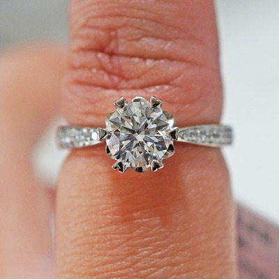 PT950 Platinum Cultivation Diamonds Ring lady A small minority heart-shaped Star marry Propose