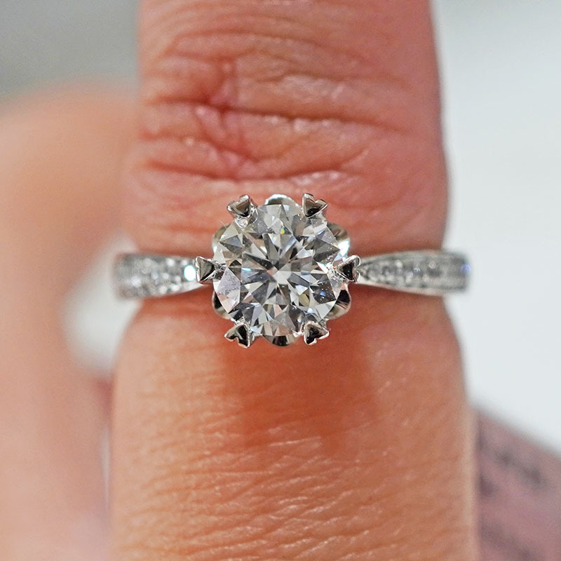 PT950 Platinum Cultivation Diamonds Ring lady A small minority heart-shaped Star marry Propose
