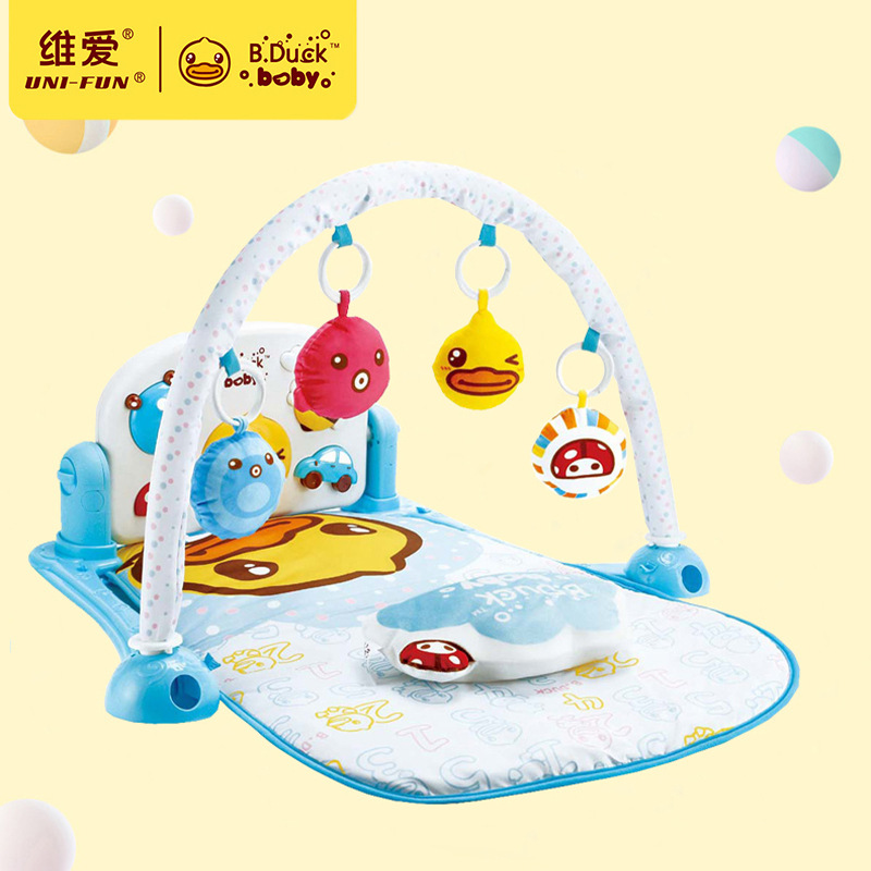 B.Duck Little Yellow Duck Kidsren's Pedal Fitness Music Stand Baby Activity Play Game Mat Music Early Education Game