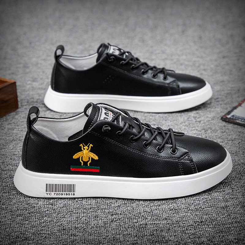 Giày sneaker nam da thật cổ thấp đế bệt thoáng khí tăng chiều cao — 920 màu đen, Màu trắng 920