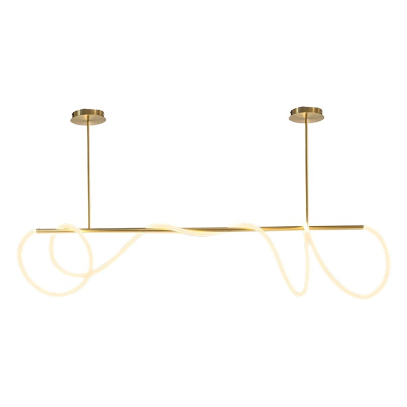 Post-moderno restaurante largo lámpara creativa manguera de silicona Art Bar diseñador cafetería recepción lámpara de escritorio