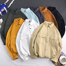 日系cityboy长袖衬衫男2022春季新款潮牌宽松衬衣高级感百搭外套