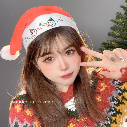 Christmas hat, Santa hat, deer antler hair clip, cute forest-style hair accessory, glowing hair clip, small gift, Christmas decoration