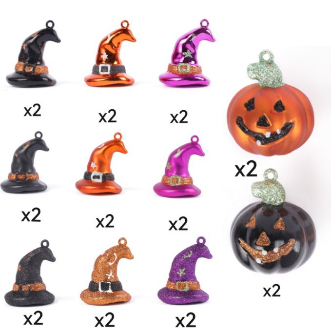 Cross-border Halloween decoración de plástico Bola de calabaza mago sombrero traje