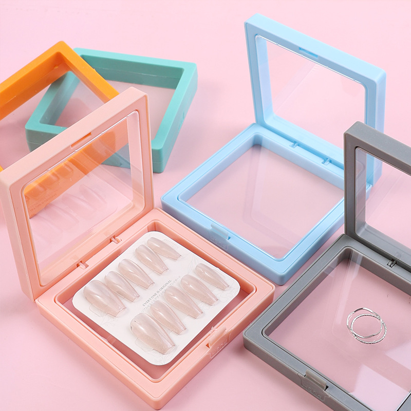 Nueva caja de almacenamiento de uñas desgaste tablero de exhibición de uñas caja de almacenamiento de organización de joyas pieza de uñas caja de almacenamiento a prueba de polvo