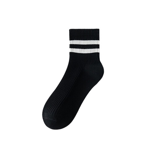 Socks women's mid-calf socks summer thin cotton socks deodorant sweat-absorbent breathable black and white summer sports summer socks