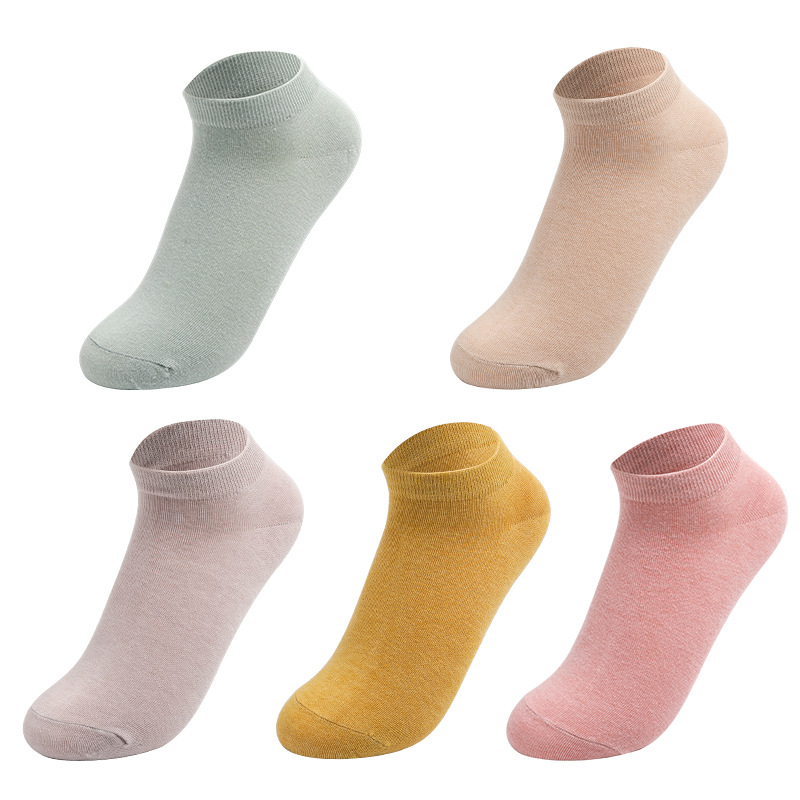 Female simple solid color socks