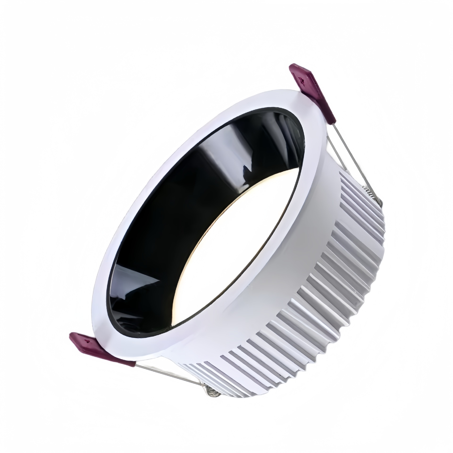 Lámpara de techo de lado estrecho para el hogar con orificio de apertura de 75mm de pantalla alta incrustada en blanco negro sin luz principal luz downlight LED antideslumbrante