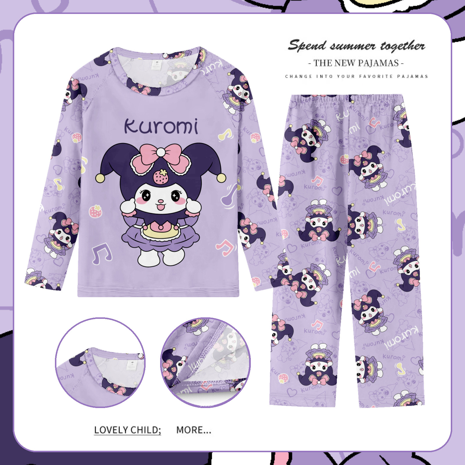 Pijamas de las niñas del sudeste de Asia Primavera y Otoño de manga larga traje de los niños de dibujos animados Linda niña bebé desgaste del hogar otoño desgaste exterior