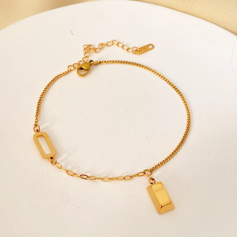 Wholesale Jewelry Casual Lady Simple Style Heart Shape Titanium Steel Gem Inlay Anklet display picture 5