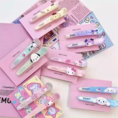 【2個入り】ins自慢のサンリオの鋭い口のヘアピンが甘くて可愛い前髪を挟んでサイドの日本のアニメの頭飾りを挟みます。