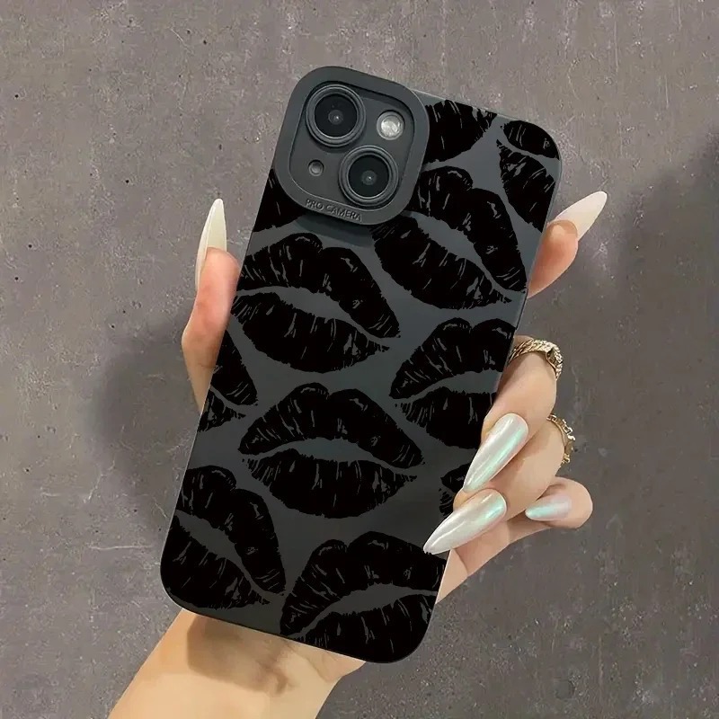 35g Weight iPhone Applicable Brands Phone Cases Classification Silica Gel Material Lips Pattern Novelty, Streetwear Style Silica Gel Lips Novelty Streetwear Phone Cases Phone Accessories 6