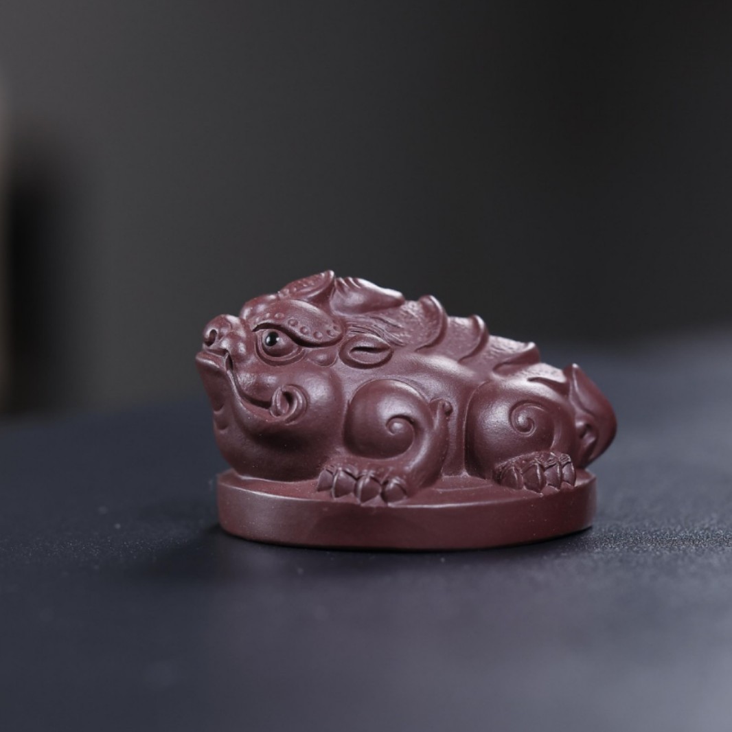 刘凤俊紫砂招财金蟾聚宝盆宜兴茶宠摆件精品可养茶具茶盘手工茶玩