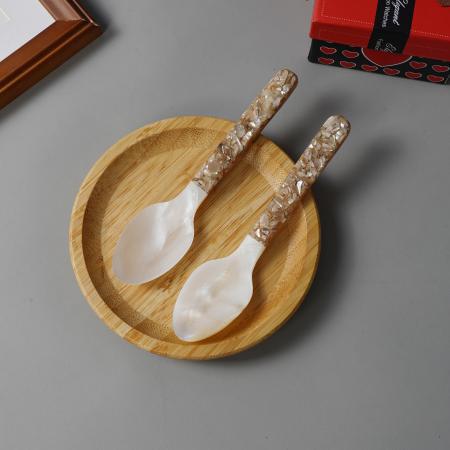卸売貝殻洋食スプーン、アフタヌーンティー、コーヒー、アイスクリームスプーン、ホテル、ケータリング、食事用貝殻スプーン、軽奢レトロ|undefined