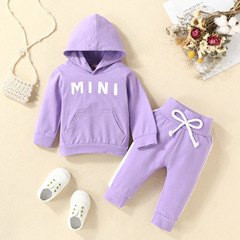 2022 Cross-border New MINI Element Long-sleeve Sweatshirt and Pants Sports Fashion Style Two-Piece Hat Set