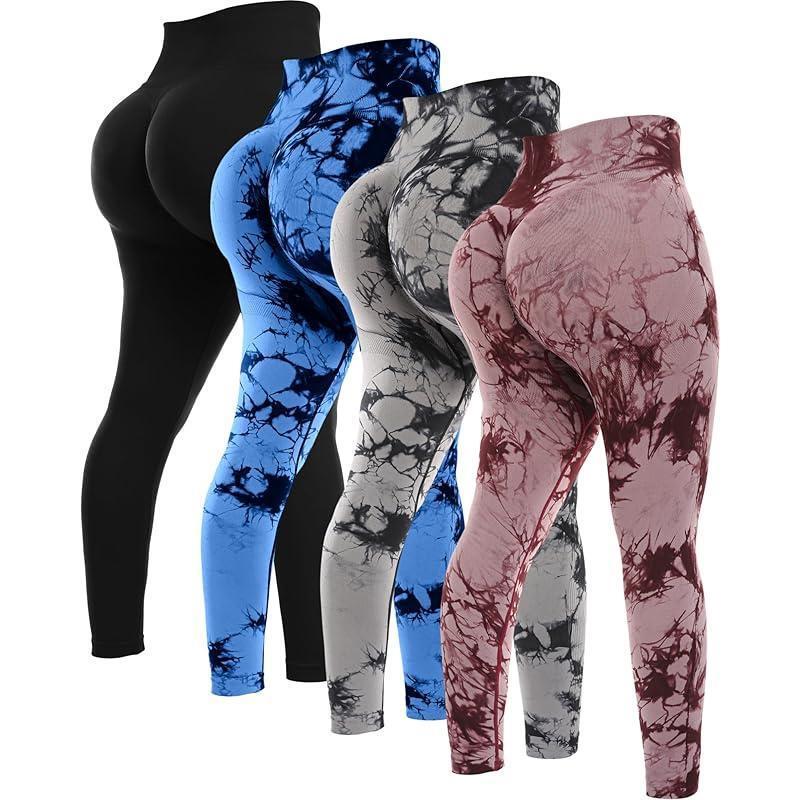 4 Piece Butt Lifting Workout Leggings for Women Seams Gym|undefined