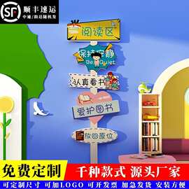 图书角阅读区布置装饰绘本馆环创幼儿园墙面楼梯走廊文化推荐材料