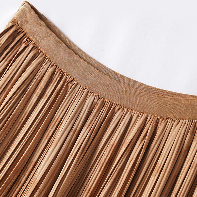Summer silk pleated skirt