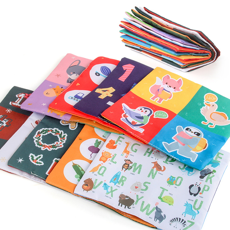 Bebé Educativo Educación Temprana libro de tela caja de juguete bebé sonando papel de tela libro de simulación de Navidad animal caja de pañuelos sin lágrimas