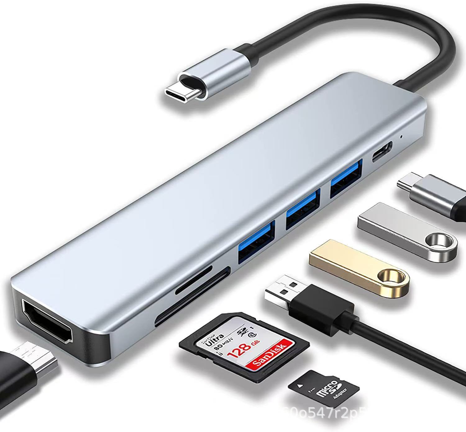 Type-C HDTV HD Dönüştürücü Çok Fonksiyonlu Genişletme İstasyonu Telefon Bilgisayar USB Çok Portlu Genişletme İstasyonu
