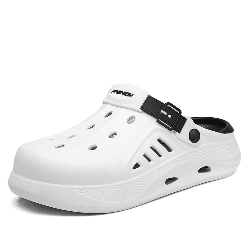 Zapatos de verano nuevos zapatos de agujero transpirables de doble capa, zapatillas frescas huecas en la playa, zapatos de hombre con suela gruesa