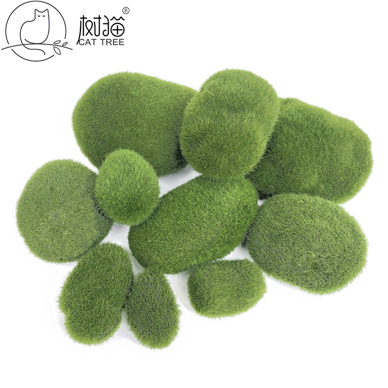 Tree cat simulation Moss stone wool planting foam ball micro landscape bonsai decoration green moss plant wall material