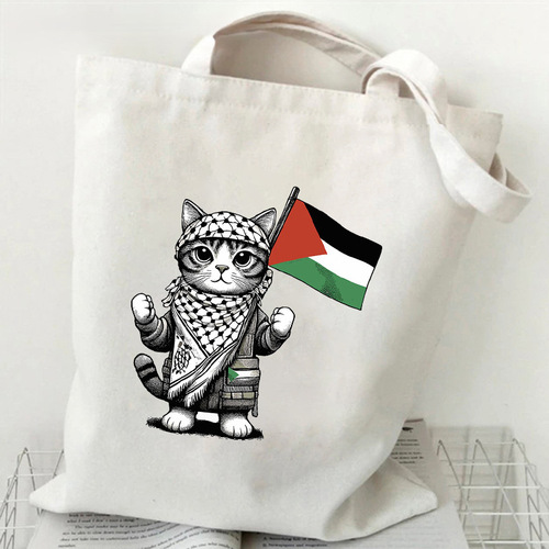 Middle Eastern Graphic Printing Canvas Bag for Men, Shopping Bag, Storage, Arabic, Reusable Tote Bag, Handheld Bag