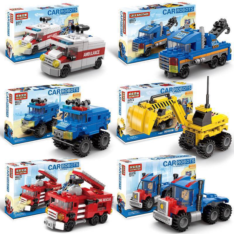 Lele Brothers Compatible with Lego Truck Building Blocks Car Robot Deformed Small Particle Children's Educational Assembling Wholesale Lele Brothers Compatible with Lego Truck Building Blocks Car Robot Deformed Small Particle Children's Educational Assembling Wholesale