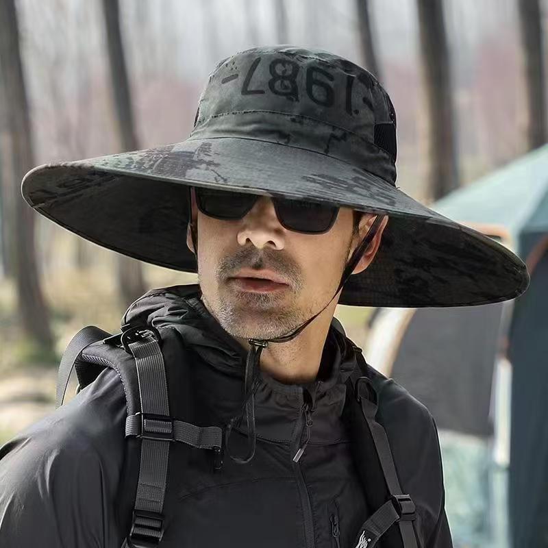 Hat Men's Summer Sunscreen Sun Hat Outdoor Breathable Men's Riding Big Riding Fisherman Hat Mountaineering Fishing Sun Hat