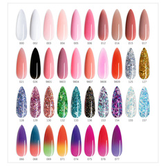 跨境新款水晶美甲免紙托固態模型15g閃粉溫變加長指甲膠美甲店用