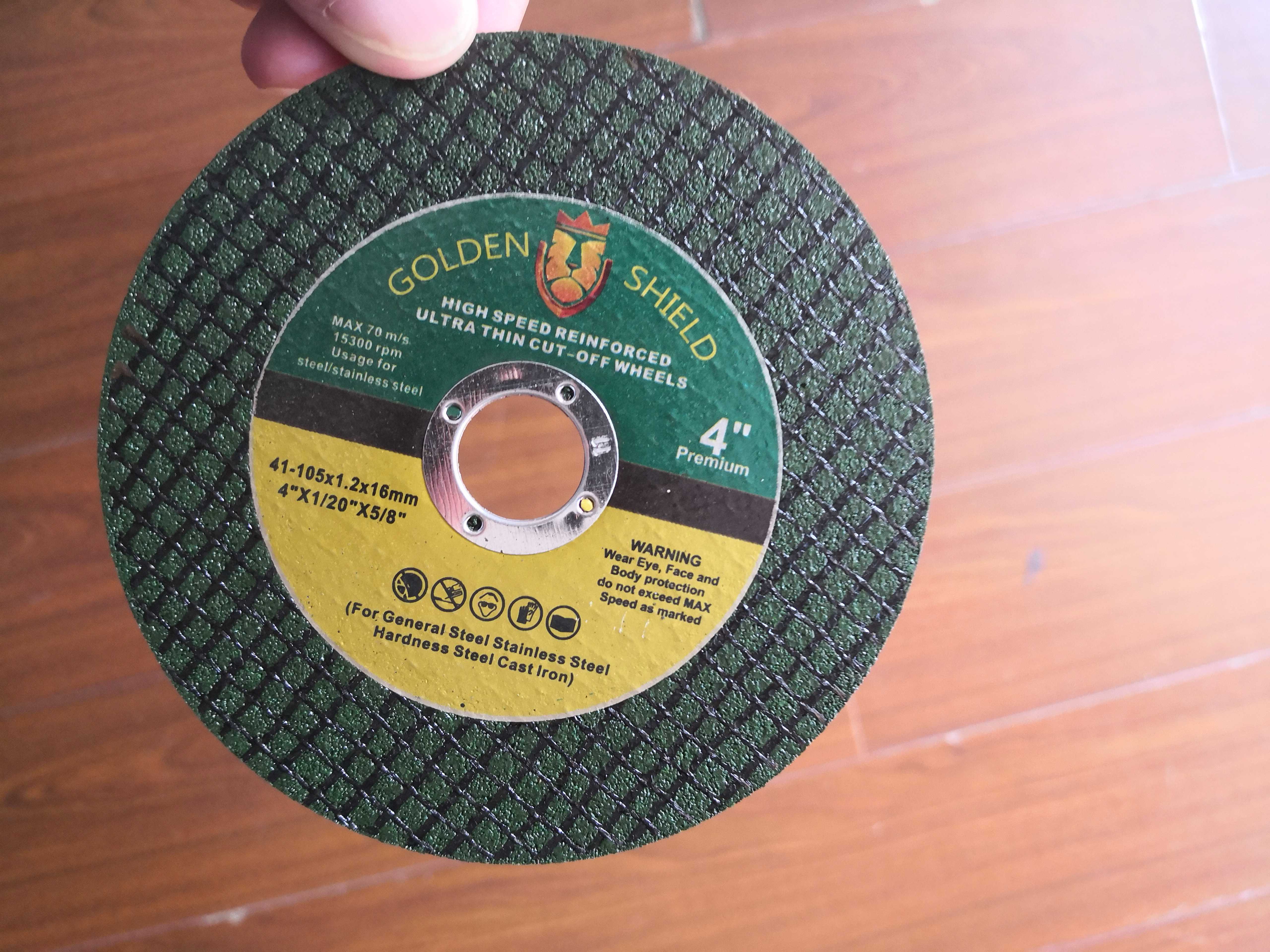 Cuchillas de corte de molino de ángulo de escudo de oro a prueba de explosiones, 100 hojas de pulido, cortes pequeños de molino de mano, cuchillas de molienda de cuatro pulgadas, hojas de sierra importadas