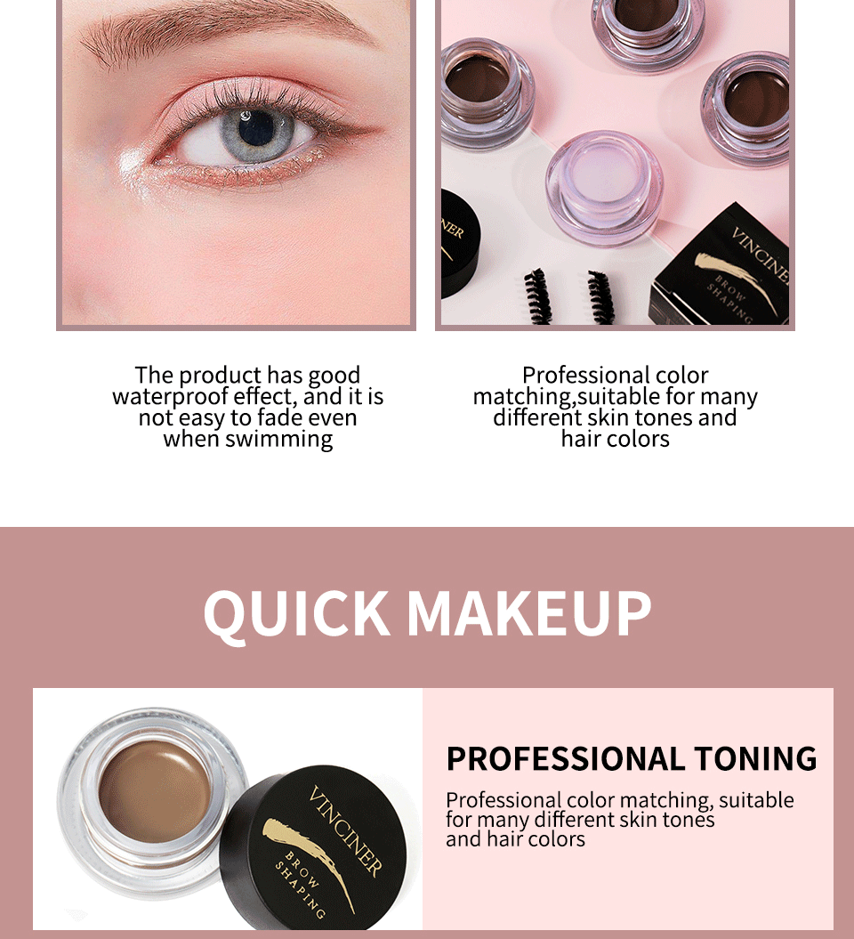 Title 5, 4 Farben wasserfeste, farbechte Augenbrauencrem...