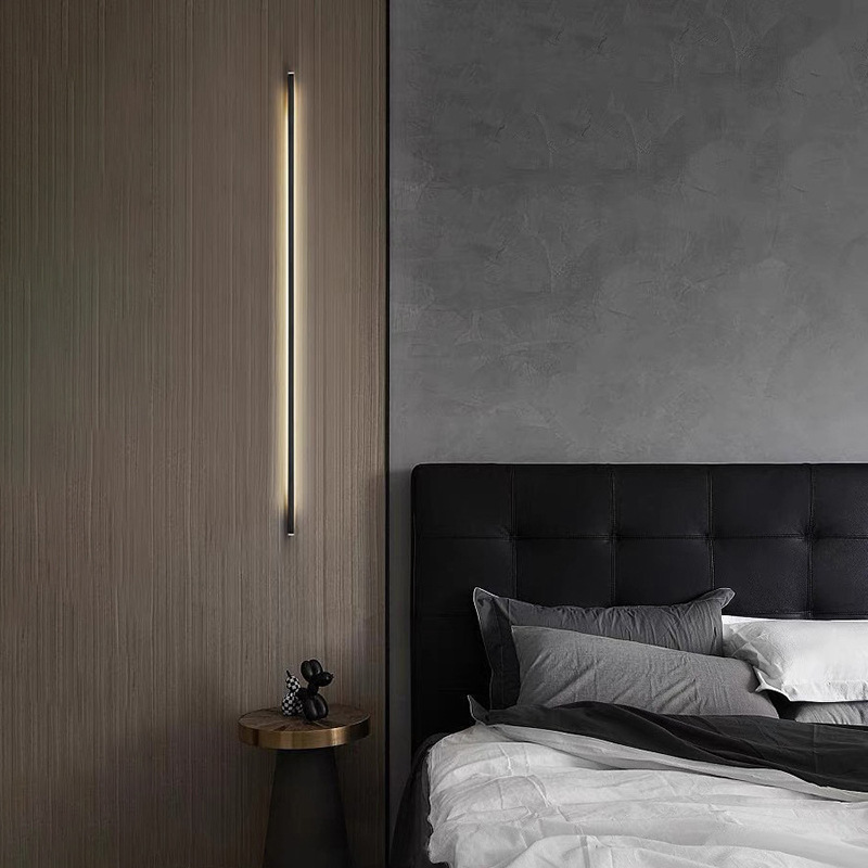 Iluminación de pared fondo cabecera iluminación de cabecera atmósfera sala de estar largo pasillo nórdico simple moderno corredor de fondo pared hotel