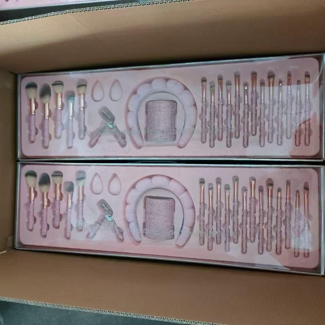 Juego de pincel nuevo completo de diamantes rosa