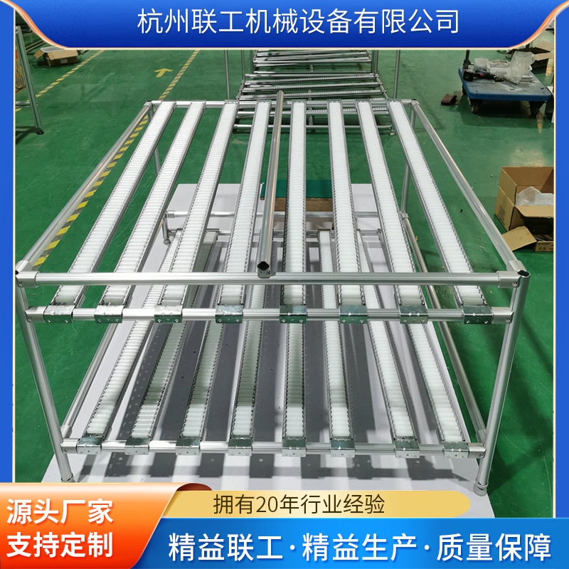 厂家直供厂区仓库不锈钢流利式货架流利条先出式滑移精益管货架