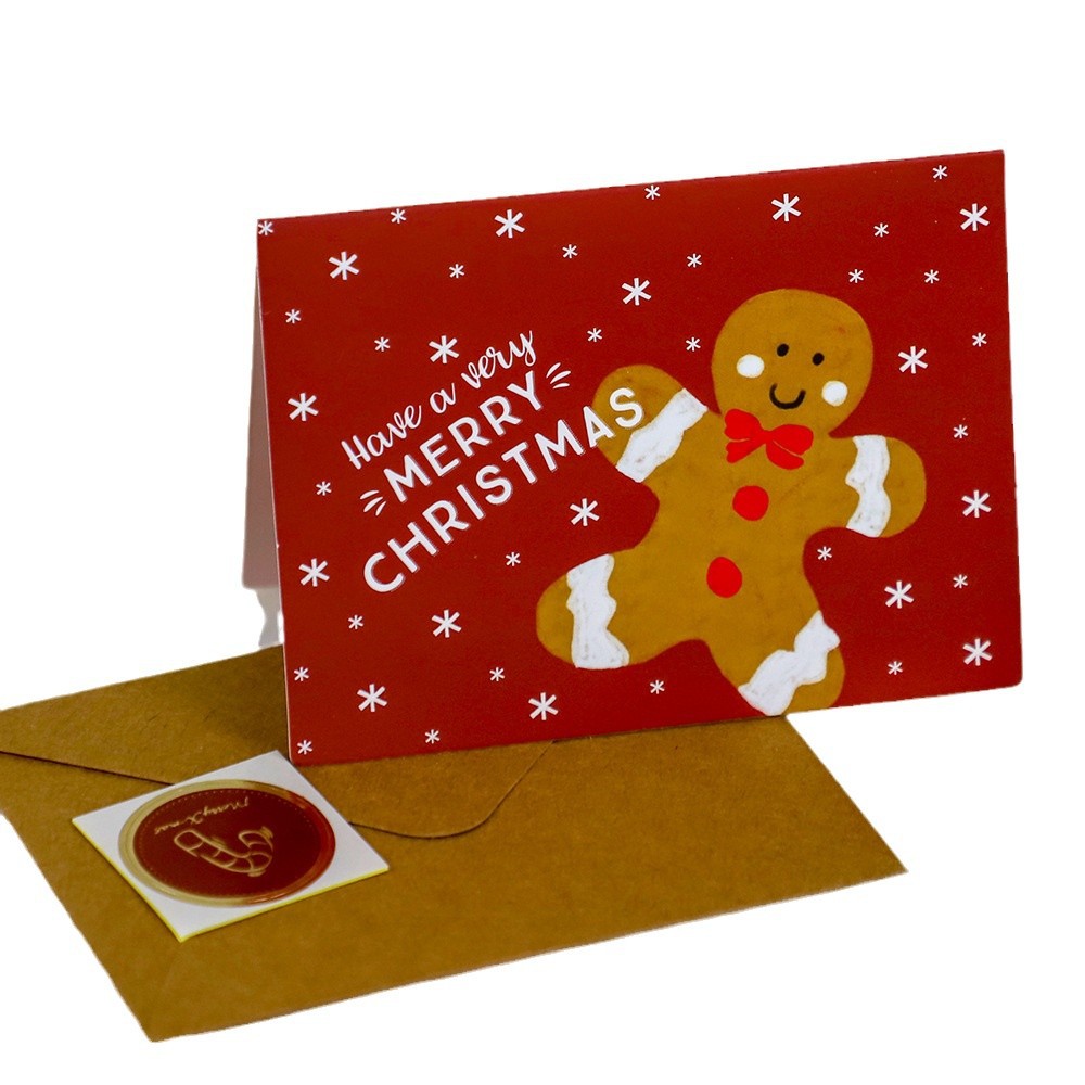Tarjetas de Navidad escritas a mano Tarjetas de felicitación con sobres Regalos creativos Tarjetas de negocios de dibujos animados retro