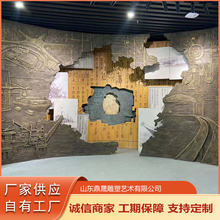 厂家直供玻璃钢仿铜浮雕壁画博物馆展厅室内锻铜浮雕校园文化景墙